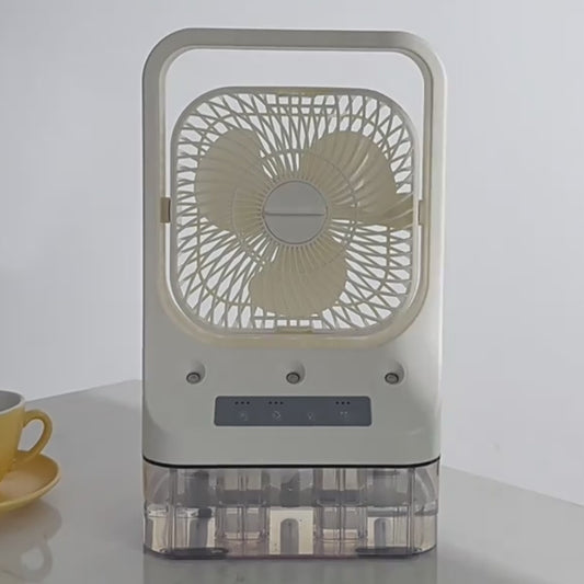 Household Cooling Fan Usb Rechargeable Head Adjustable Air Cooling Water Cooled Air Conditioning Tank Low Noise Air Cooler Fans